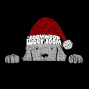  Christmas Peeking Dog - Mens Word Art T-Shirt