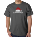 Gray Small Christmas Peeking Dog - Mens Word Art T-Shirt