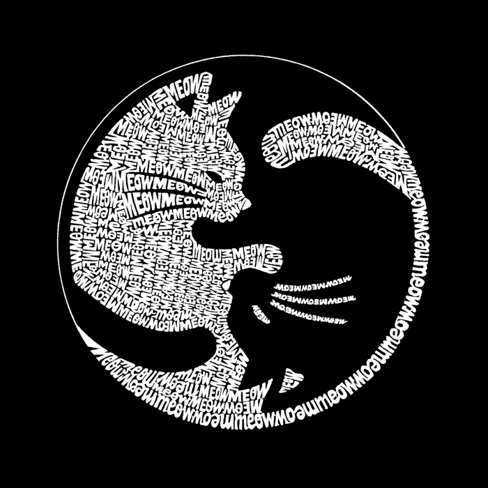 Men's Word Art T-shirt - Yin Yang Cat