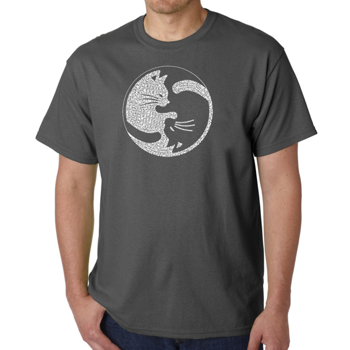 Men's Word Art T-shirt - Yin Yang Cat