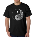 Black XXXXL Men's Word Art T-shirt - YIN YANG