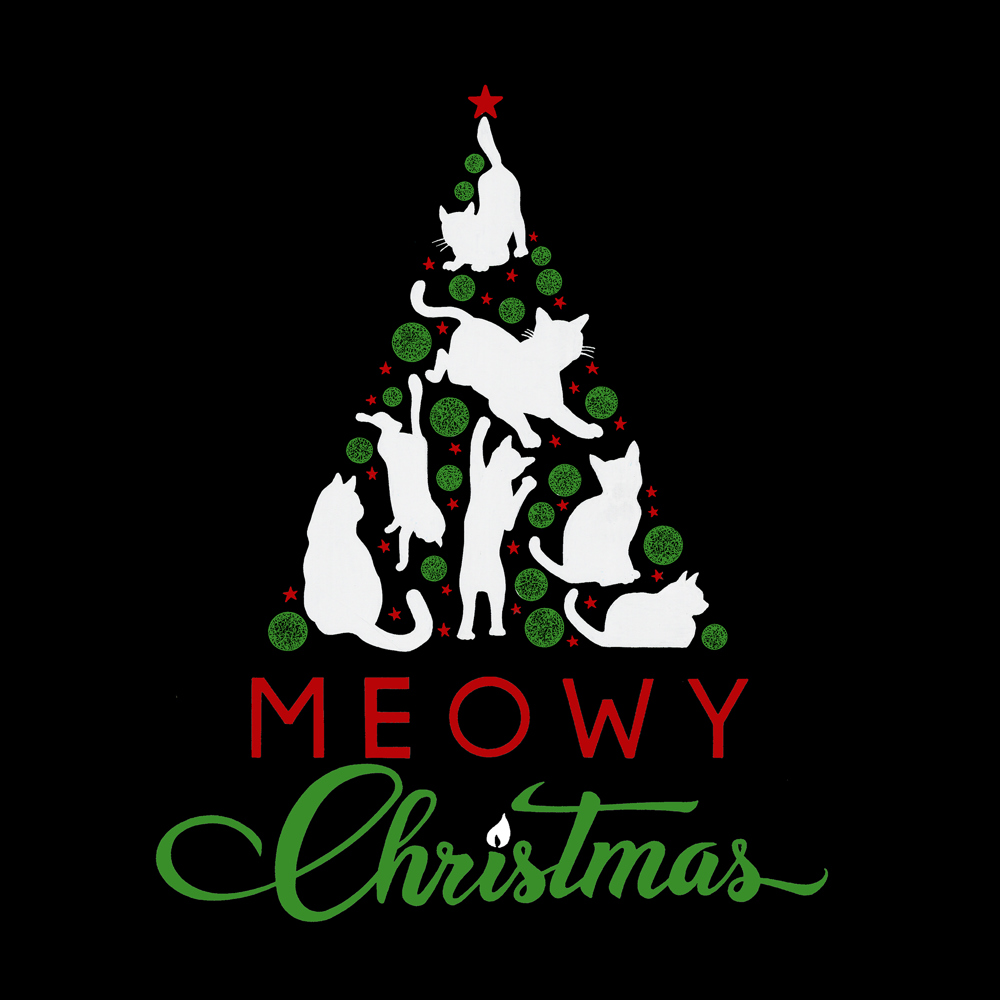 Meowy Christmas Tree - Men's Word Art T-Shirt