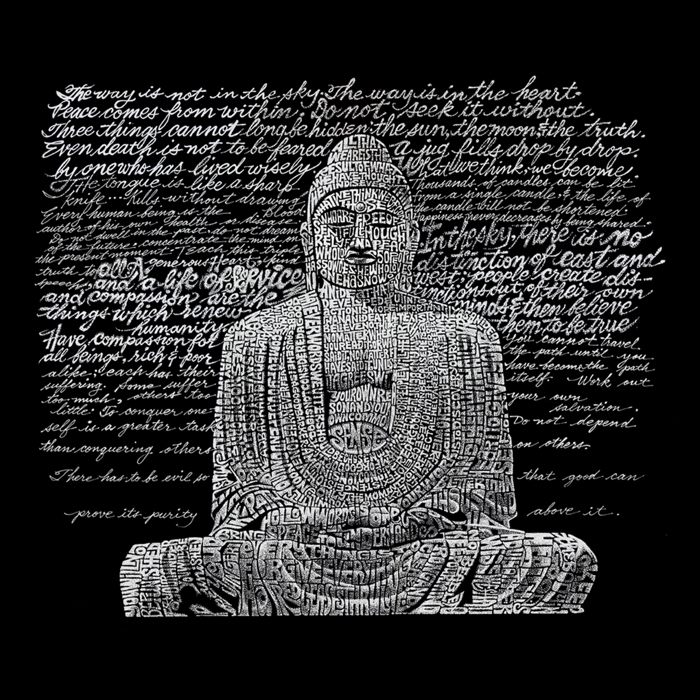 Mens Word Art T-shirt - Zen Buddha