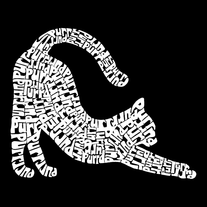 Stretching Cat - Mens Word Art T-Shirt