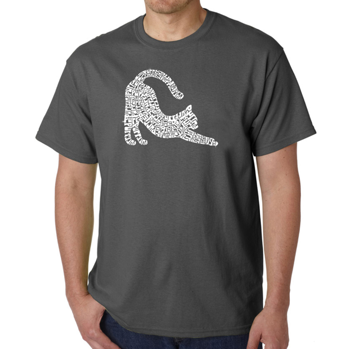 Stretching Cat - Mens Word Art T-Shirt