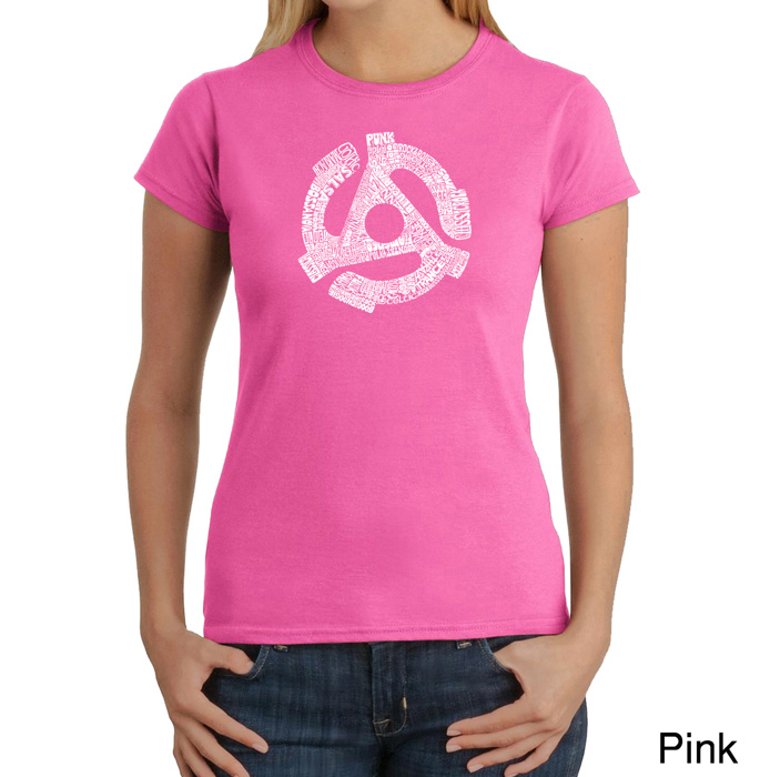 Women's Word Art T-Shirt - Record Adapter