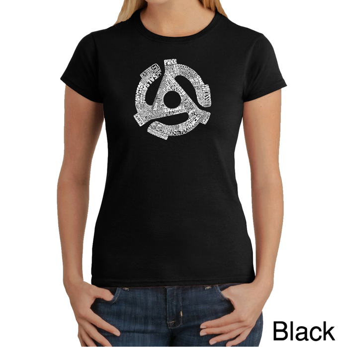 Women's Word Art T-Shirt - Record Adapter