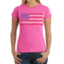Pink Large Happy 4th of July - Women's Word Art T-Shirt