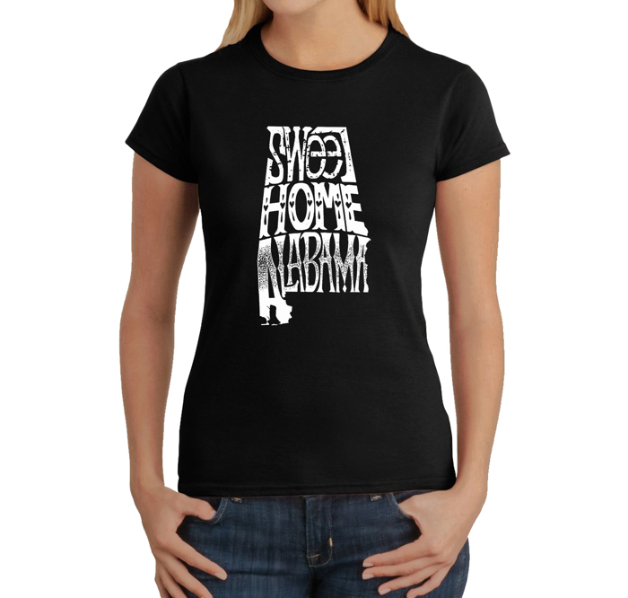 Women's Word Art T-Shirt - Sweet Home Alabama