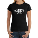 Black Small Women's Word Art T-Shirt - ALOHA