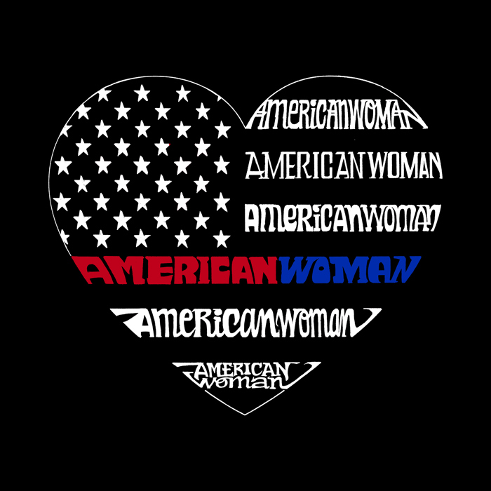 Women's Word Art T-Shirt - American Woman