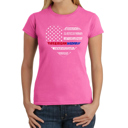 Pink Small Women's Word Art T-Shirt - American Woman