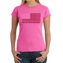 Pink Small Women's Word Art T-Shirt - USA Flag