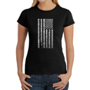 Black Large Women's Word Art T-Shirt - National Anthem Flag