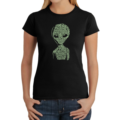 Women's Word Art T-Shirt - Alien