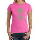 Pink Large Women's Word Art T-Shirt - Alien