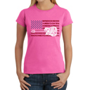 Pink Small America Rocks - Women's Word Art T-Shirt