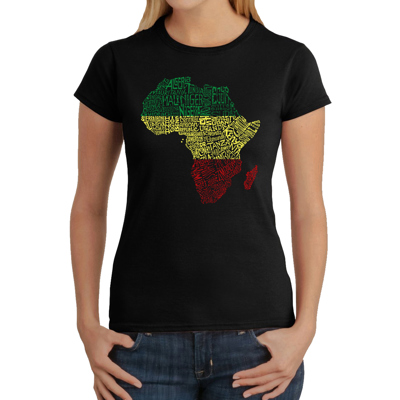 Women's Word Art T-Shirt - Countries in Africa