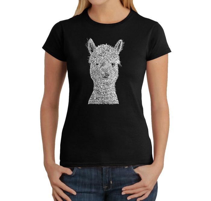 Women's Word Art T-Shirt - Alpaca