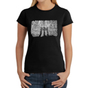 Black XXL Women's Word Art T-Shirt - Brooklyn Bridge