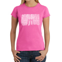 Pink XXL Women's Word Art T-Shirt - Brooklyn Bridge