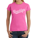 Pink XL Women's Word Art T-Shirt - Brooklyn Neighborhoods