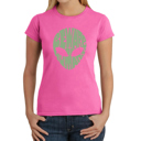 Pink Small Women's Word Art T-Shirt - Beware of Humans