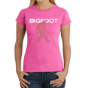 Pink Medium Bigfoot - Women's Word Art T-Shirt