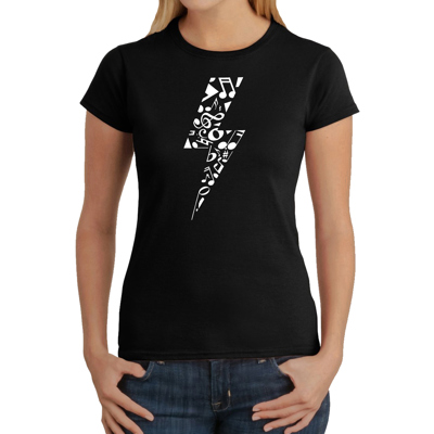 Women's Word Art T-Shirt - Lightning Bolt