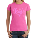 Pink Medium Women's Word Art T-Shirt - Bride