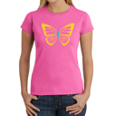 Pink Small Women's Word Art T-Shirt - Butterfly