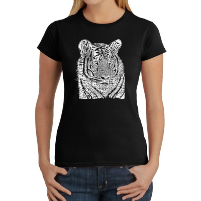Women's Word Art T-Shirt - Big Cats