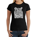 Black XXL Women's Word Art T-Shirt - Big Cats