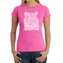 Pink Medium Women's Word Art T-Shirt - Big Cats
