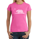 Pink Small Women's Word Art T-Shirt - California Bear