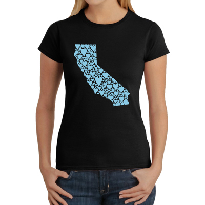 Women's Word Art T-Shirt - California Hearts