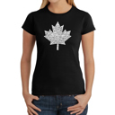 Black Small Women's Word Art T-Shirt - CANADIAN NATIONAL ANTHEM
