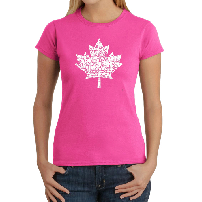 Women's Word Art T-Shirt - CANADIAN NATIONAL ANTHEM