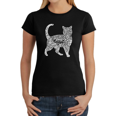 Women's Word Art T-Shirt - Cat