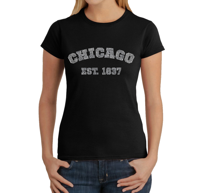 Women's Word Art T-Shirt - Chicago 1837