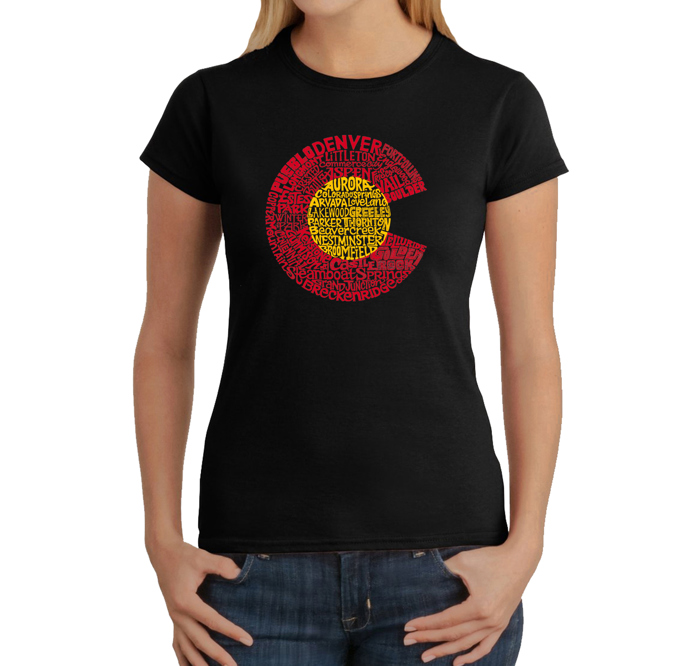Women's Word Art T-Shirt - Colorado