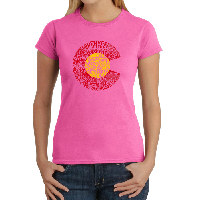 Women's Word Art T-Shirt - Colorado