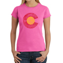 Pink XL Women's Word Art T-Shirt - Colorado