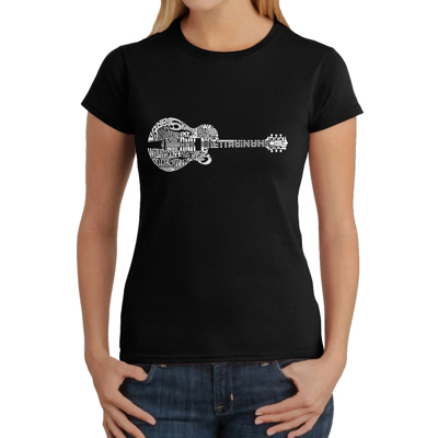 Women's Word Art T-Shirt - Country Guitar