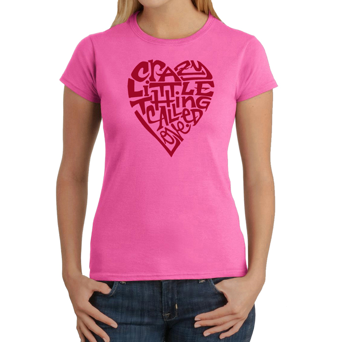Women's Word Art T-Shirt - Crazy Little Thing Called Love