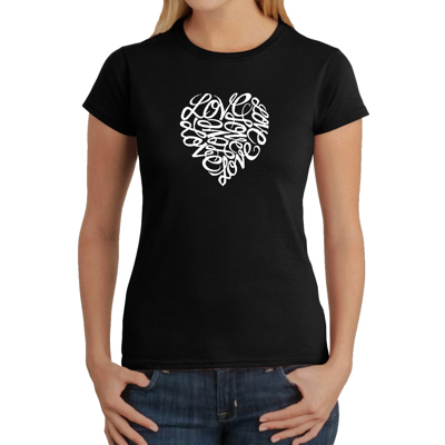 Women's Word Art T-Shirt - LOVE