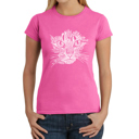 Pink XXL Women's Word Art T-Shirt - Cat Face