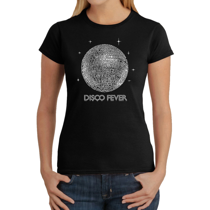 Women's Word Art T-Shirt - Disco Ball
