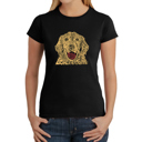 Black Medium Women's Word Art T-Shirt - Dog