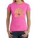 Pink Large Women's Word Art T-Shirt - Dog